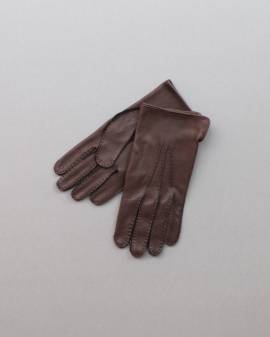 【 23FW 】ANATOMICA POUJADE GLOVES DEERSKIN UNLINED / D.BROWN