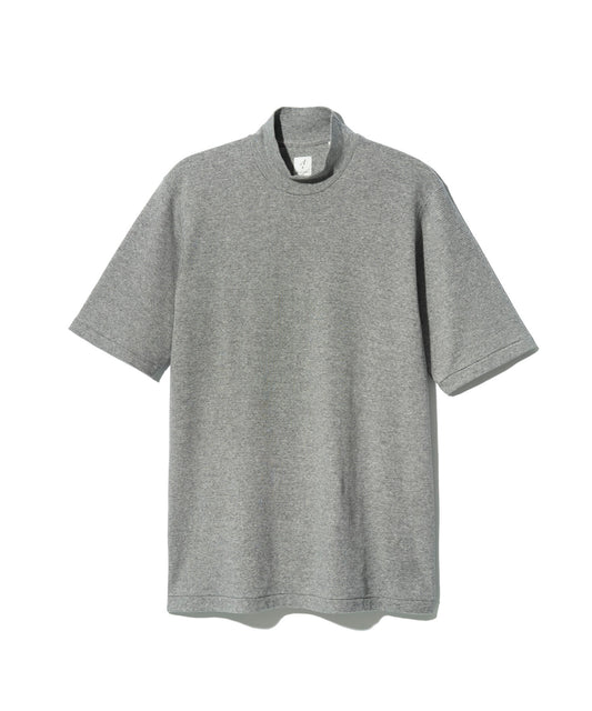 ANATOMICA MOCK NECK TEE MICRO STRIPE / GREY