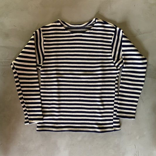 【빈티지】 러시아 군대 L / S-TEE / Natural / Navy