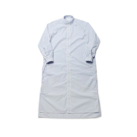 ANATOMICA LADIES BAND COLLAR LONG SHIRTS C-STRIPE SAX