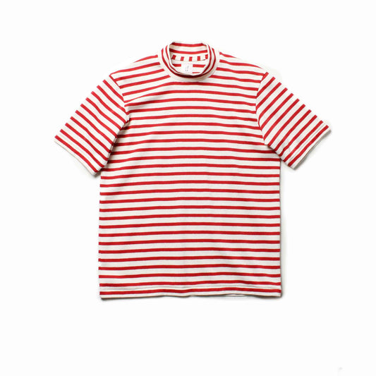 ANATOMICA MOCK NECK TEE SS BORDER / RED