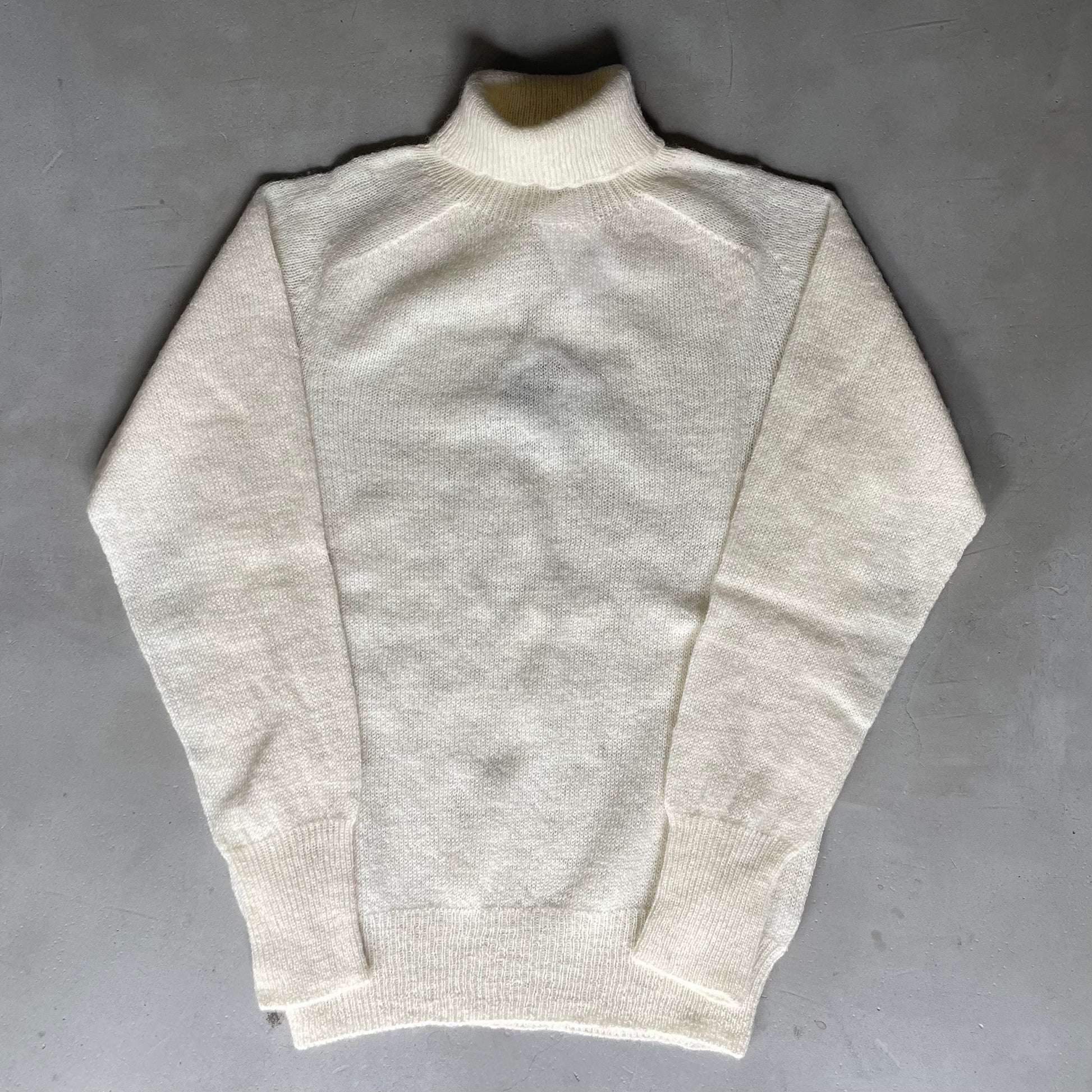 ANATOMICA 1PLY SHETLAND SWEATER TURTLE / WHITE