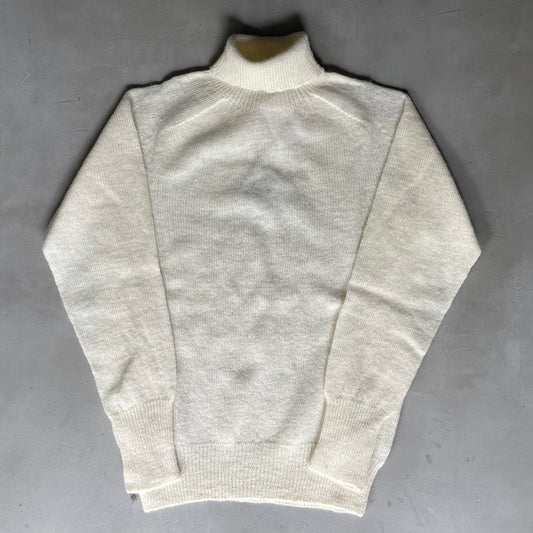 ANATOMICA 1PLY SHETLAND SWEATER TURTLE / WHITE