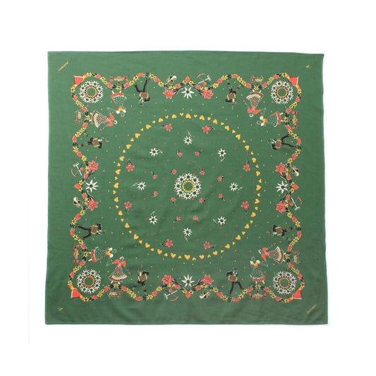 ANATOMICA SATIN SCARF HAUTE-SAVOIE / GREEN